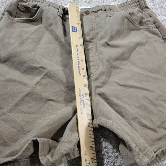 Vintage Lee Denim Shorts Jorts Womens 18W Brown Stretch Waist Zip Fly Fade - Picture 4 of 8